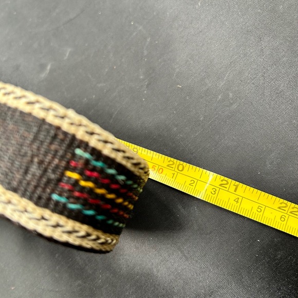 Tony Lama Western Belt Aztec Woven Accent Silver Buckle Black Leather Mens‎ 40 - Picture 7 of 8